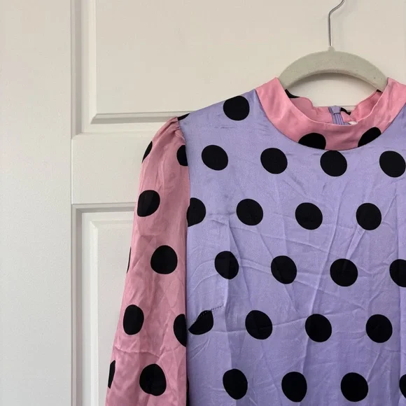 Olivia Rubin Marley Dress Silk Polka Dot Long Sleeve - Picture 13 of 13